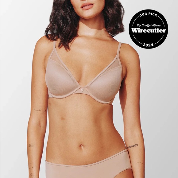 ThirdLove Other - Thirdlove uplift plunge mesh bra size 34B tan nude taupe third love